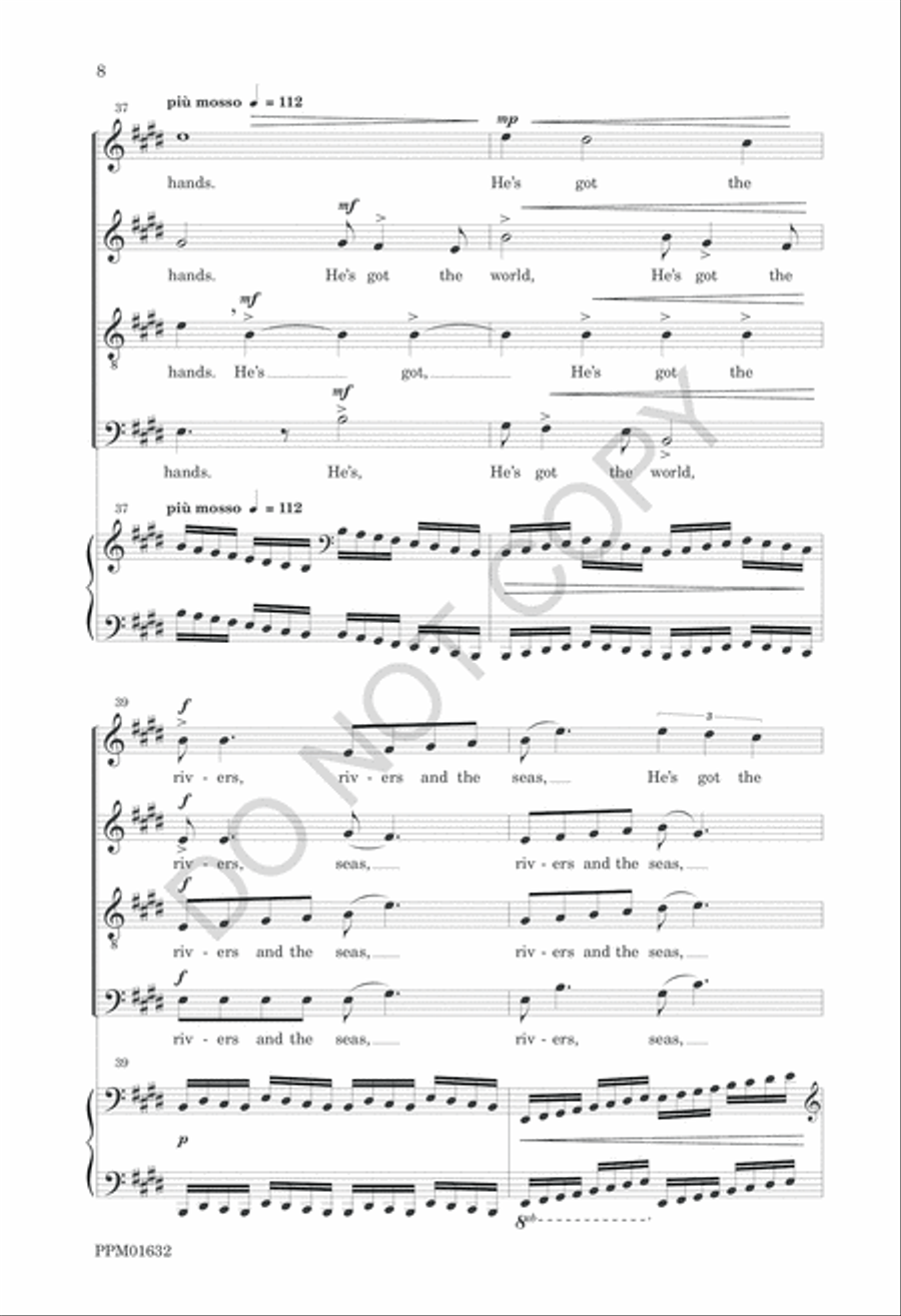 He's Got the Whole World in His Hands 4-Part scores gallery preview page 11