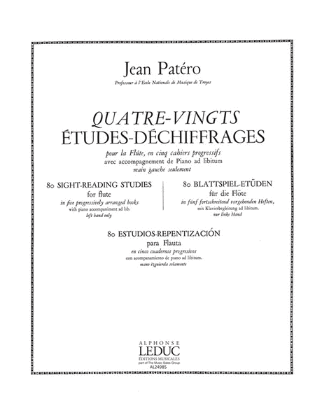 80 Etudes De Dechiffrages Vol.3 (flute & Piano)