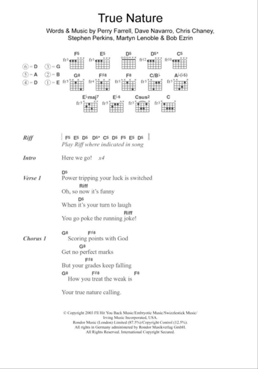 True Nature Guitar scores gallery preview page 1