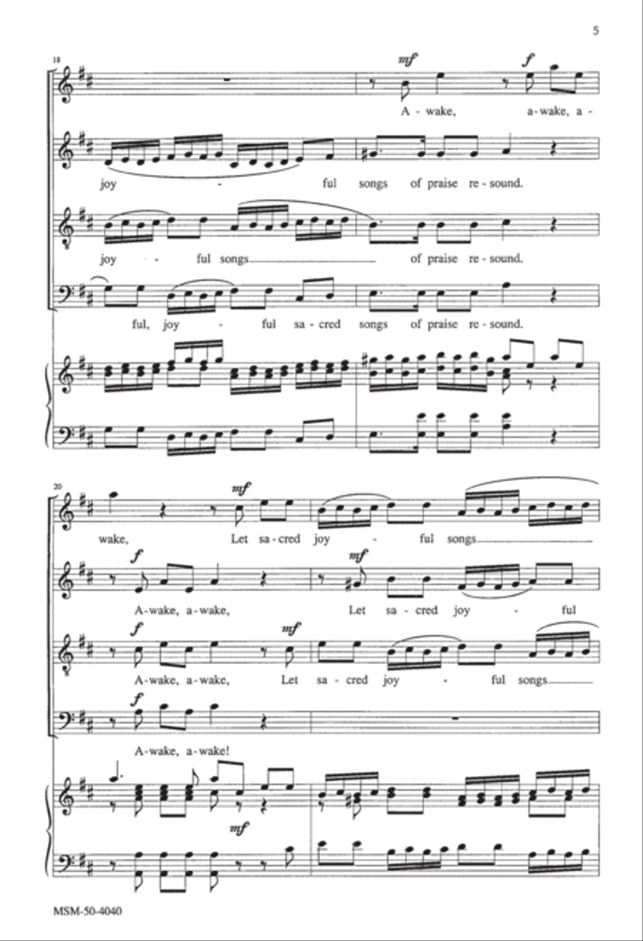 Awake the Trumpet's Lofty Sound 4-Part scores gallery preview page 6