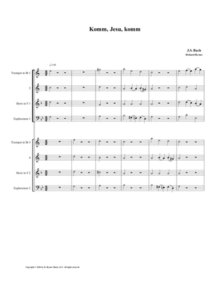 Komm, Jesu, komm (motette) by J.S. Bach (Double Brass Choir)