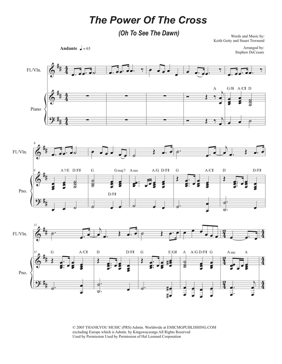 The Power Of The Cross (oh To See The Dawn) The Power Of The Cross (oh To See The Dawn) Flute Solo scores gallery preview page 1