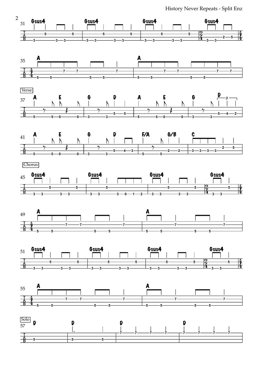 History Never Repeats Acoustic Guitar scores gallery preview page 2