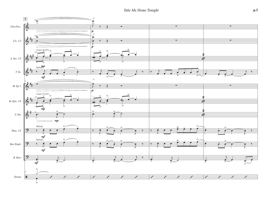 Take Me Home Tonight Take Me Home Tonight Marching Band scores gallery preview page 3