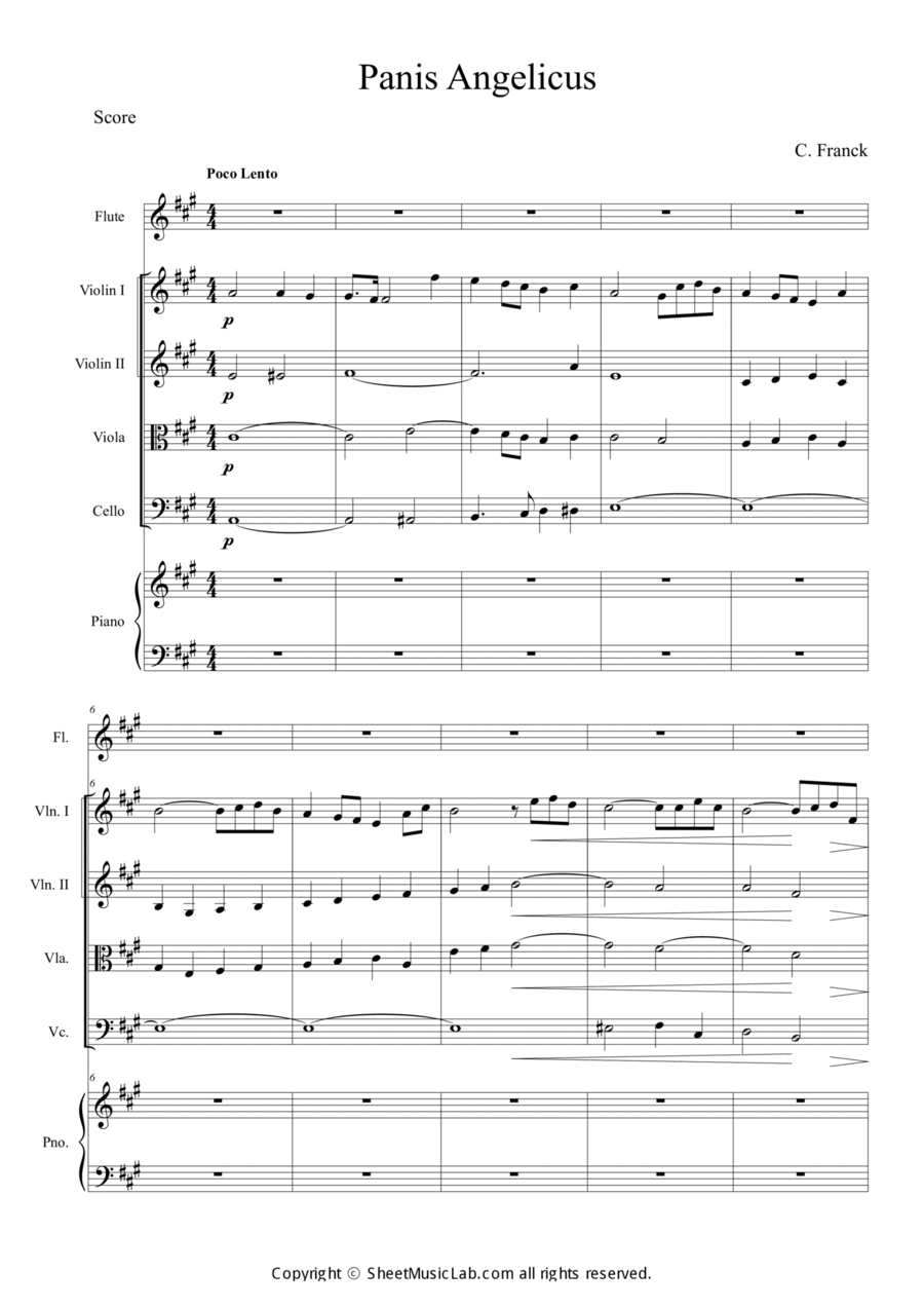 Panis Angelicus Panis Angelicus Orchestra scores gallery preview page 1