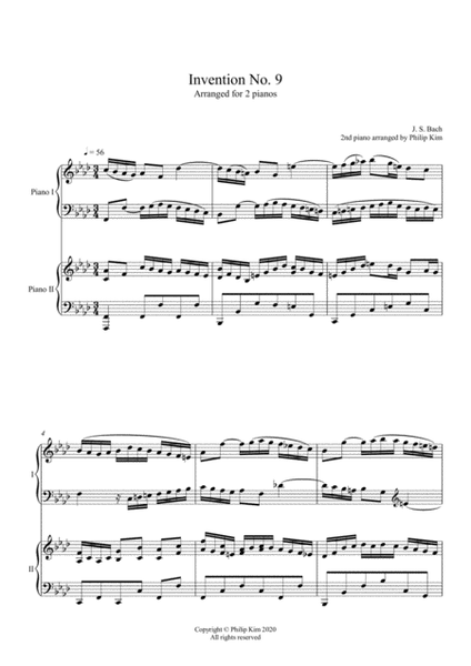 Bach 2 Part Inventions No. 9 for 2 pianos image number null