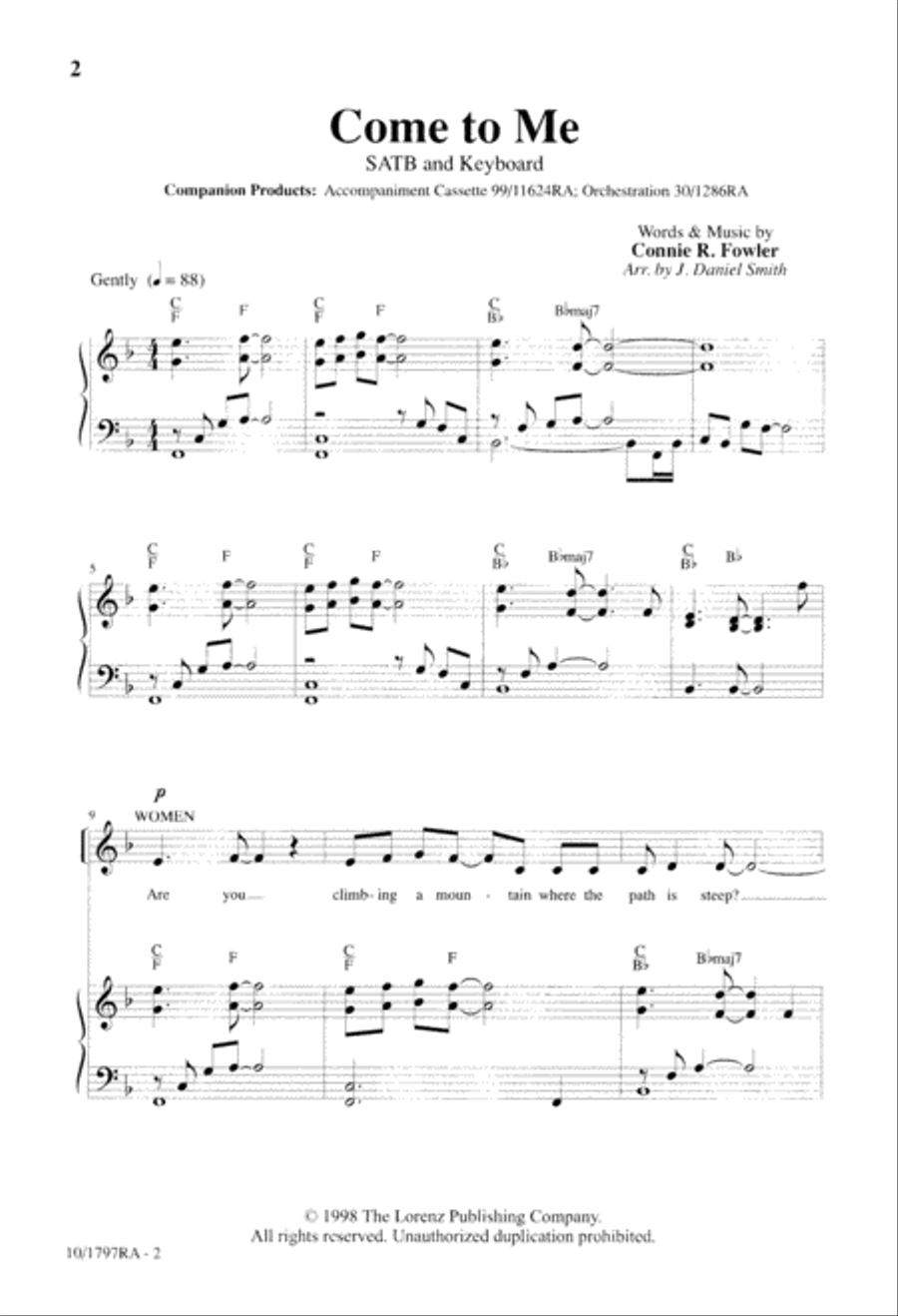 Come to Me 4-Part scores gallery preview page 2