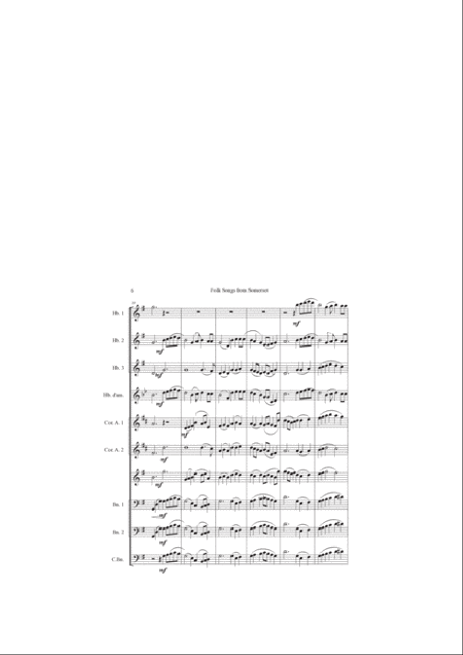 Folk songs from Somerset Woodwind Ensemble scores gallery preview page 6