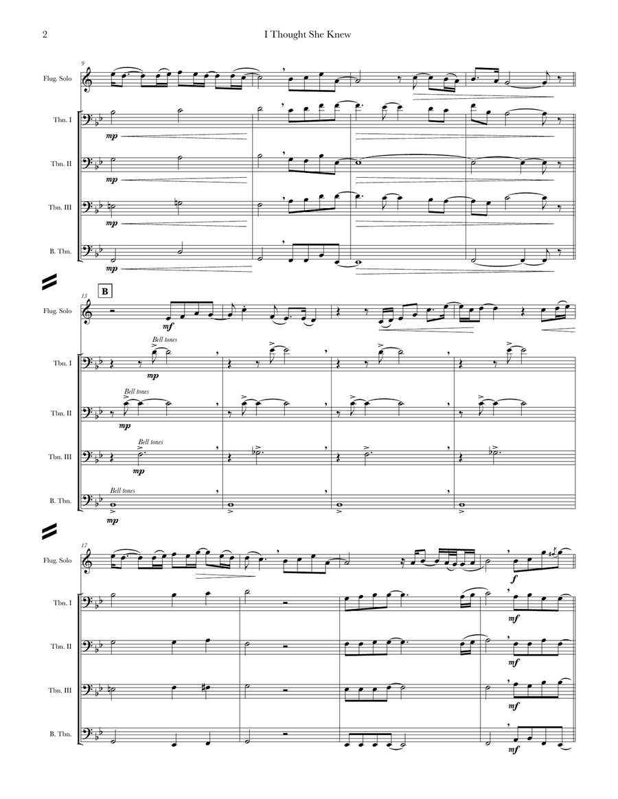 I Thought She Knew I Thought She Knew Brass Quartet scores gallery preview page 3