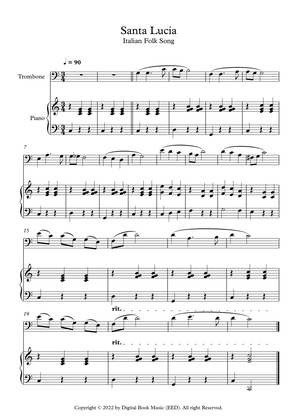 Book cover for Santa Lucia - Italian Folk Song (Trombone + Piano)