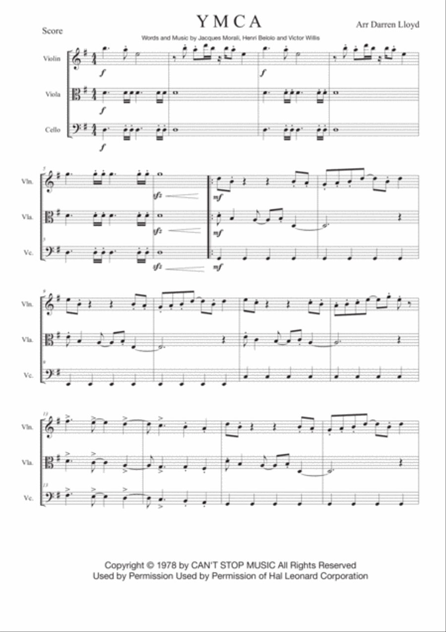 Y.M.C.A. String Trio scores gallery preview page 1