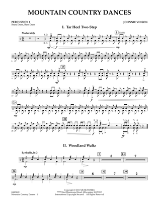 Mountain Country Dances - Percussion 1