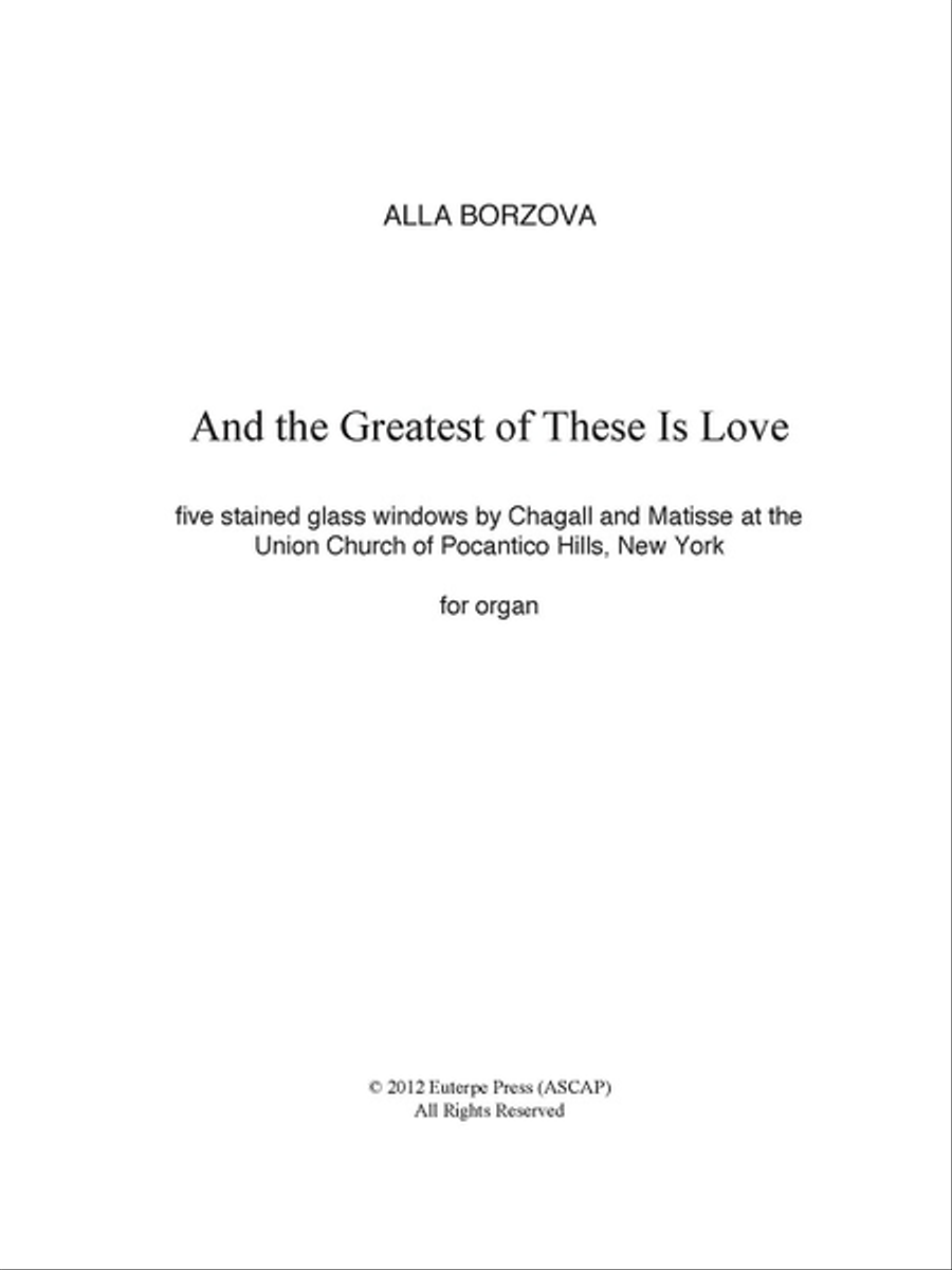 And the Greatest of These is Love Organ Solo scores gallery preview page 1