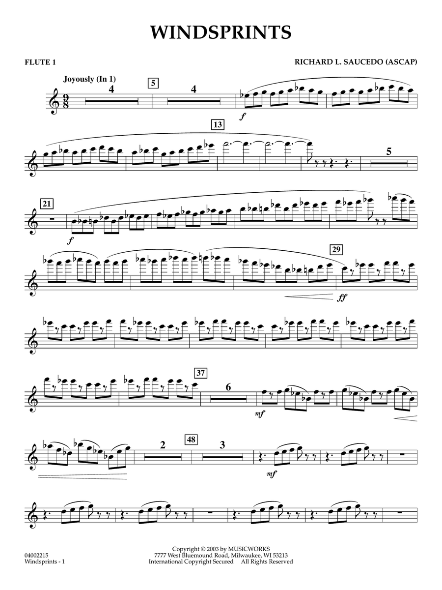 Windsprints - Flute 1 Concert Band scores gallery preview page 1