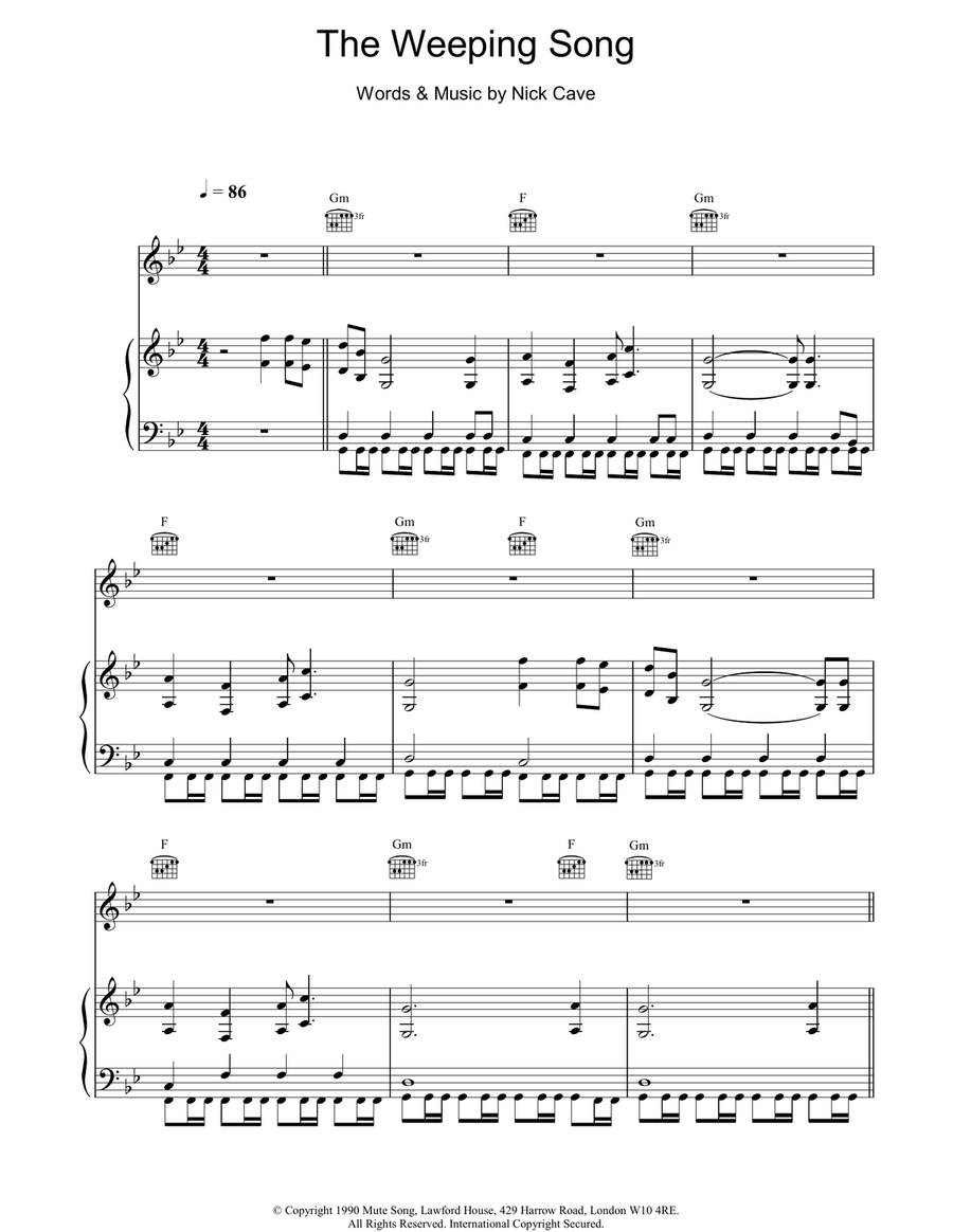 The Weeping Song Guitar scores gallery preview page 1