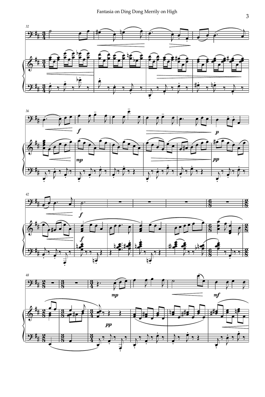Fantasia on Ding Dong Merrily on High Chamber Music scores gallery preview page 4