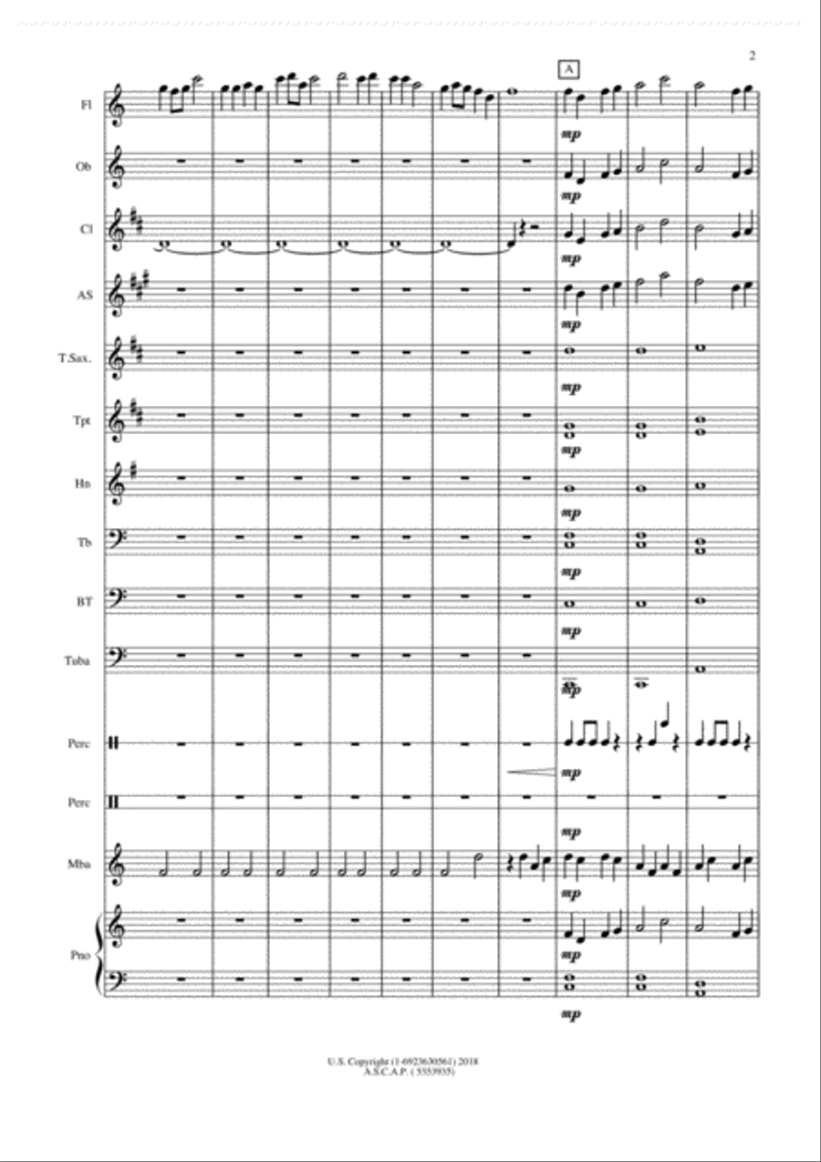 Morning Sun: Asian Folk Song Concert Band scores gallery preview page 2