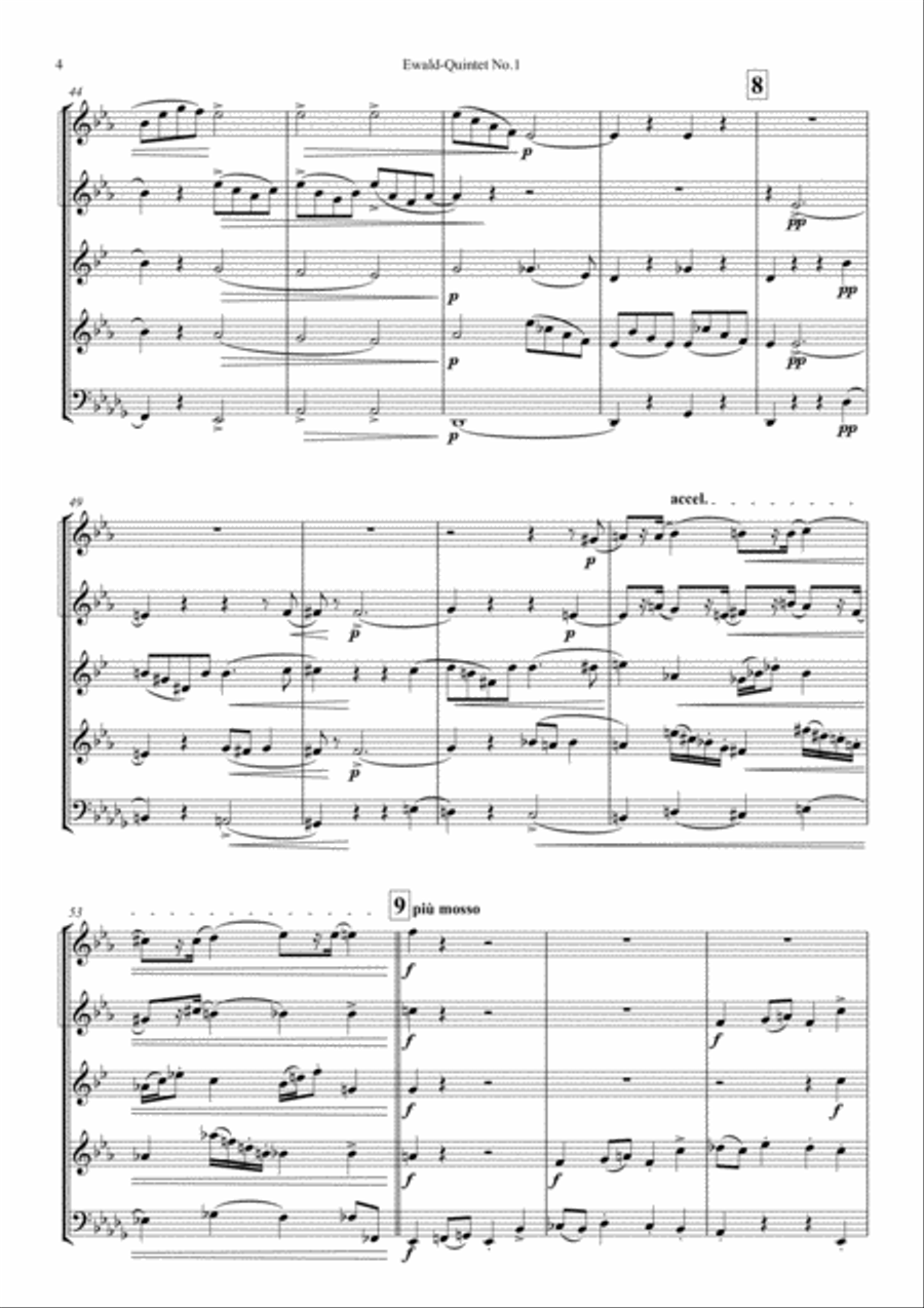Ewald: Quintet No. 1 for Brass Instruments Brass Ensemble scores gallery preview page 6