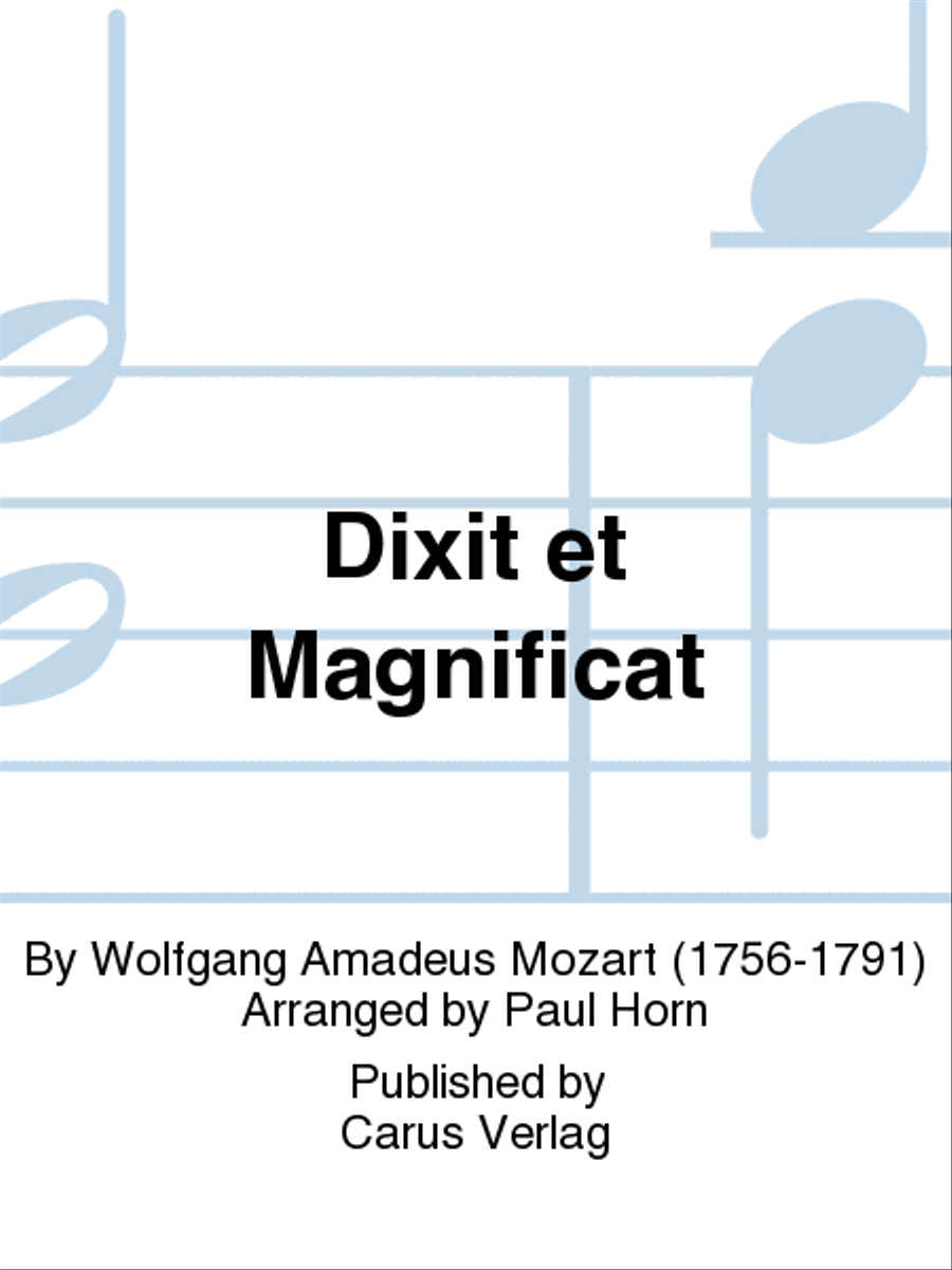 Dixit et Magnificat by Wolfgang Amadeus Mozart STB - Sheet Music