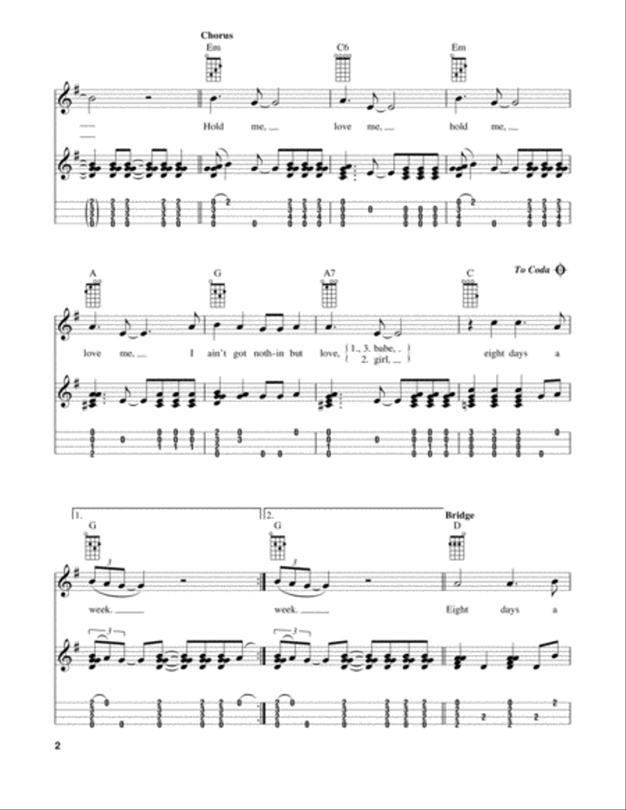 Eight Days A Week Ukulele scores gallery preview page 2
