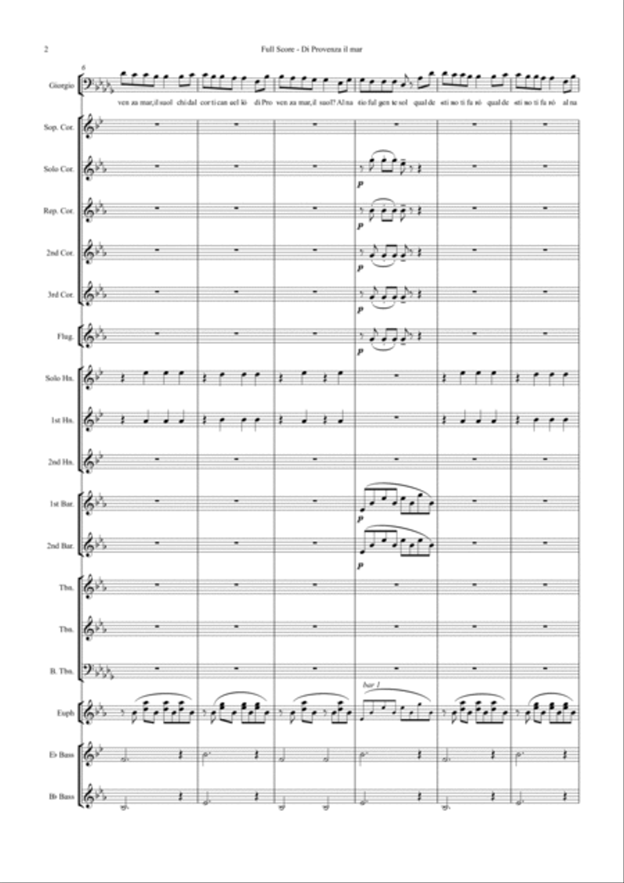 Di Provenza il mar - La Traviata Brass Band scores gallery preview page 3
