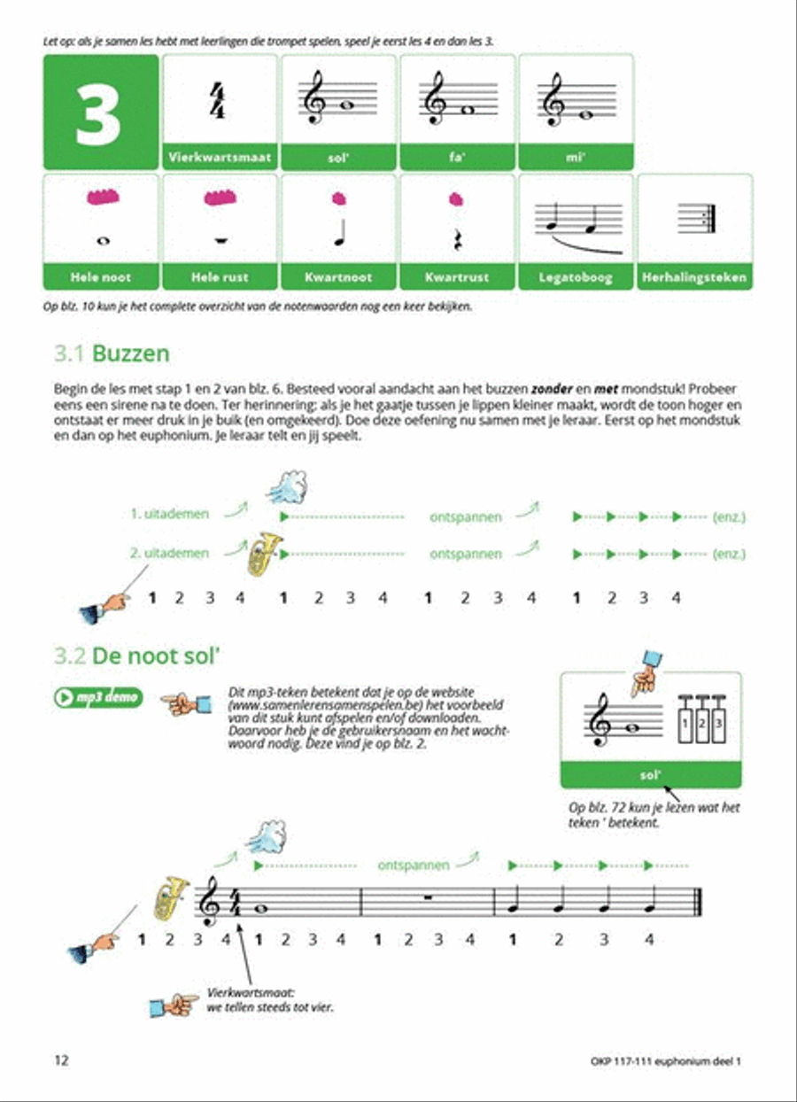 Samen Leren Samenspelen Vlaams Deel 1 Euphonium scores gallery preview page 5
