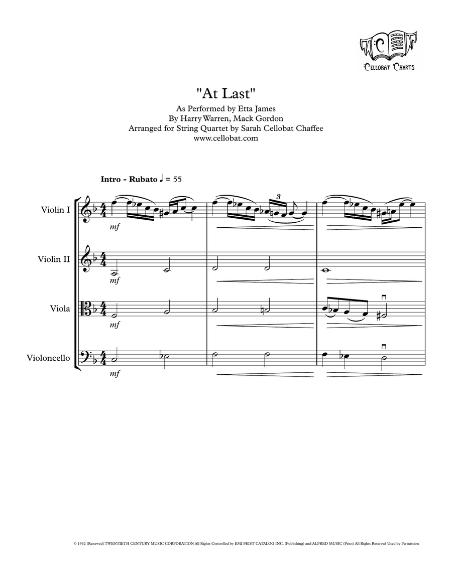 At Last String Quartet scores gallery preview page 1