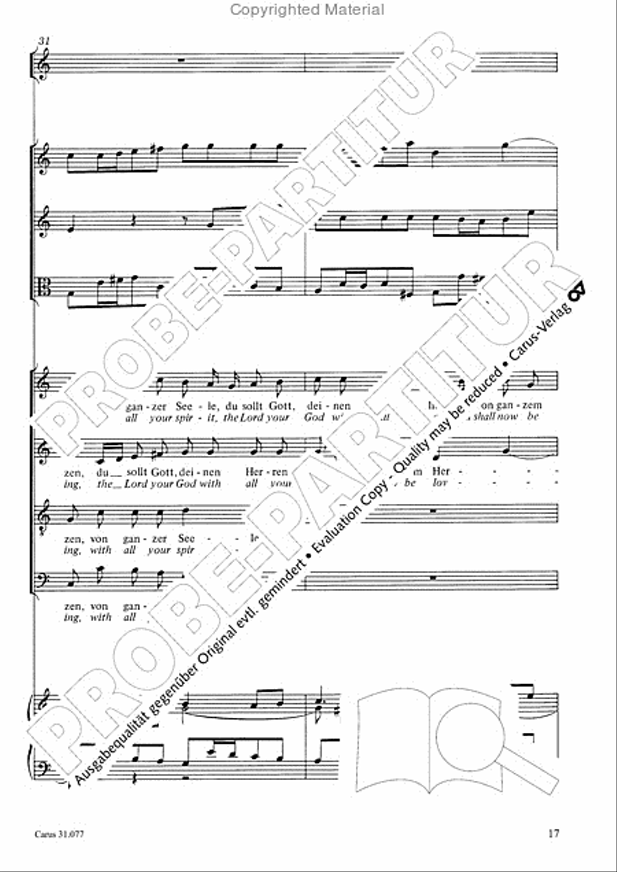 The Lord your God you shall now be loving (Du sollt Gott, deinen Herren, lieben) 4-Part scores gallery preview page 18