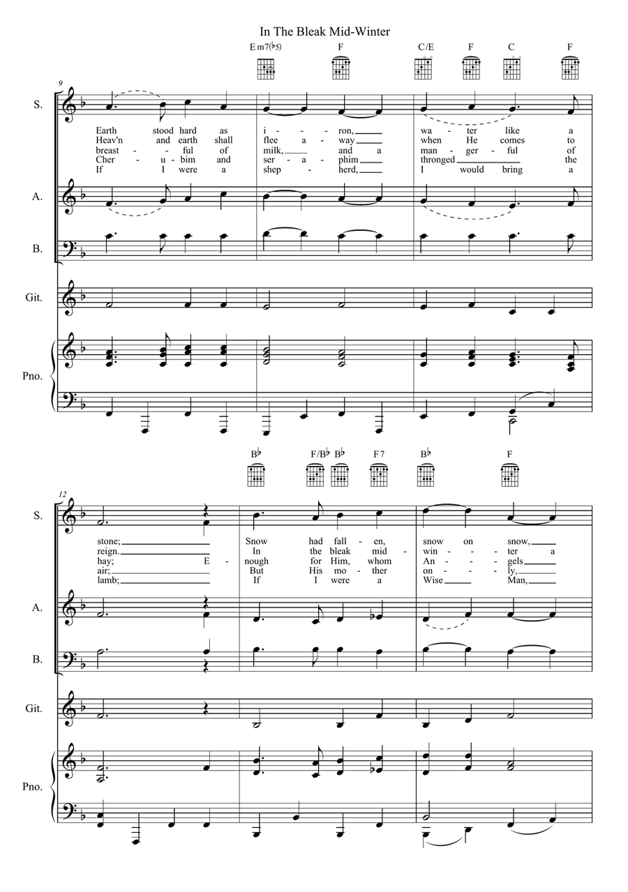 In The Bleak Mid-Winter 3-Part scores gallery preview page 2