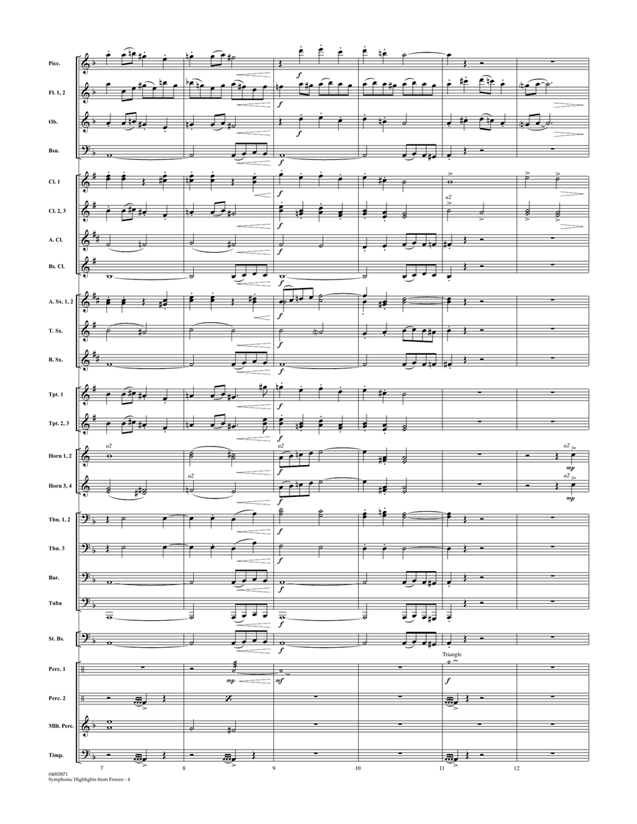 Symphonic Highlights from Frozen - Conductor Score (Full Score) Concert Band scores gallery preview page 3