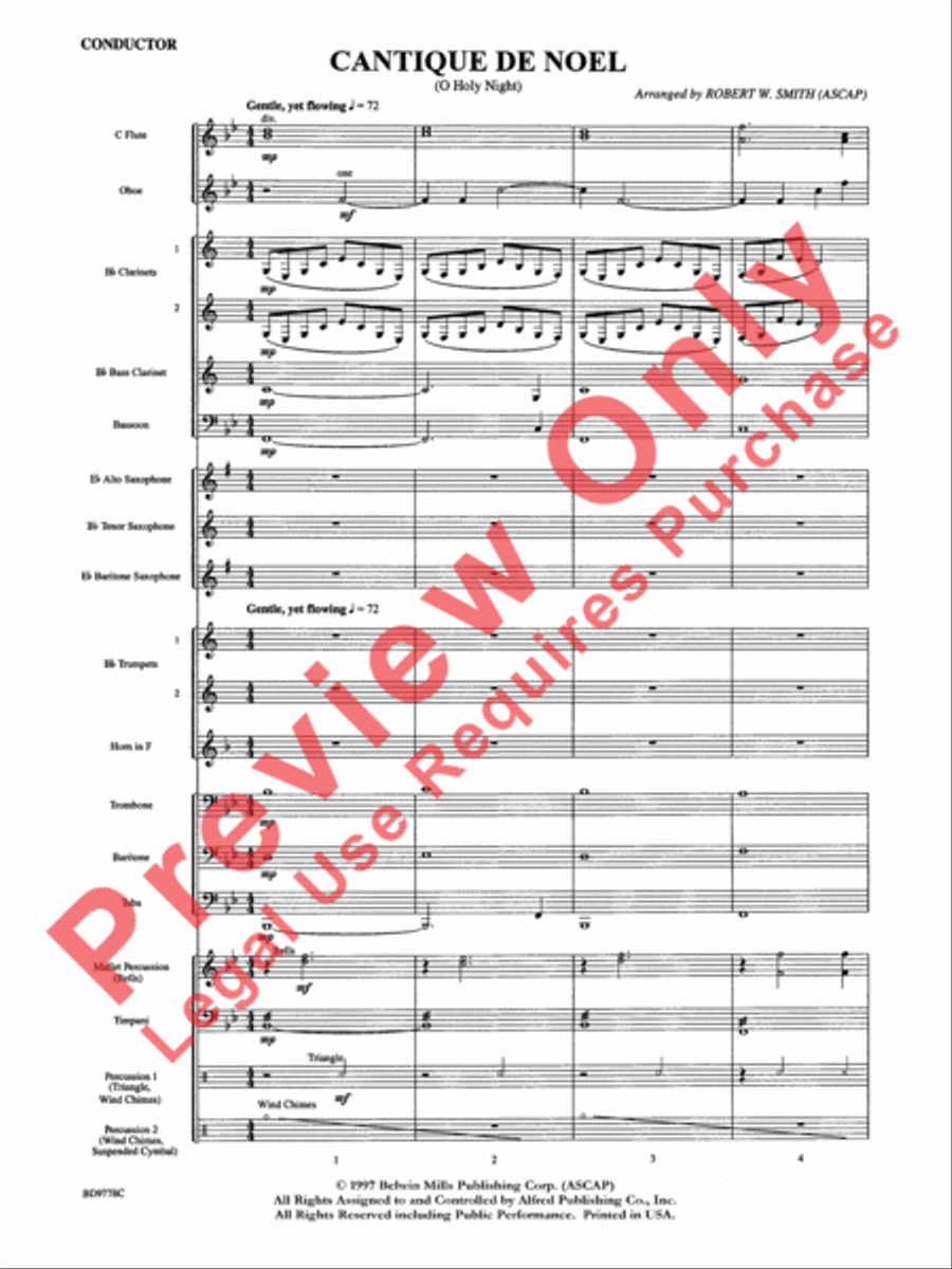 Cantique de Noel (O Holy Night) Concert Band scores gallery preview page 3