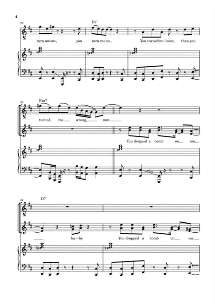 You Dropped A Bomb On Me Piano, Vocal, Guitar scores gallery preview page 5