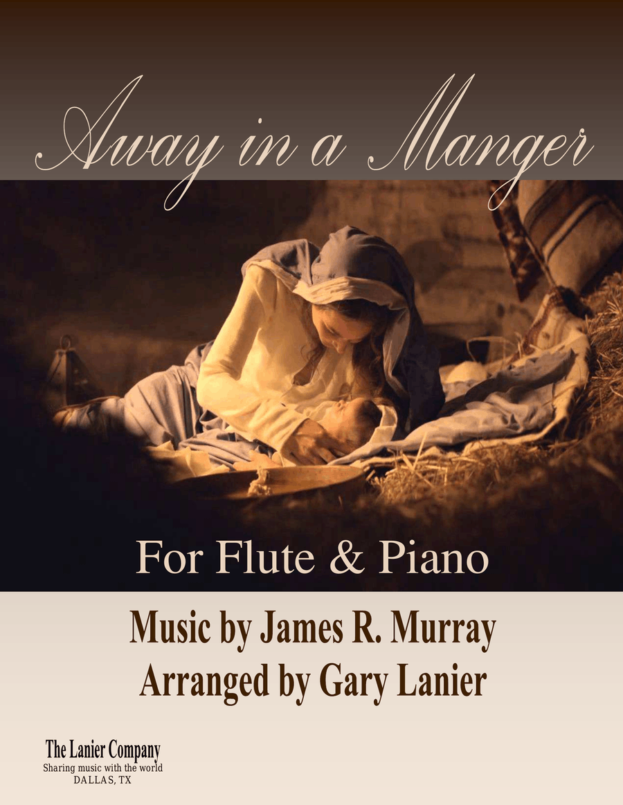 AWAY IN A MANGER, Flute and Piano (Score & Part included) - Arr. by Gary Lanier Flute Solo scores gallery preview page 1