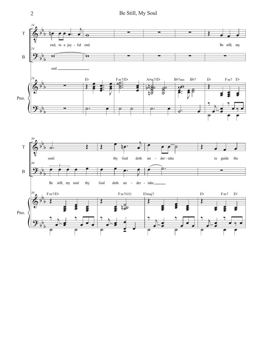 Be Still, My Soul (2-part choir - (TB) TB scores gallery preview page 2