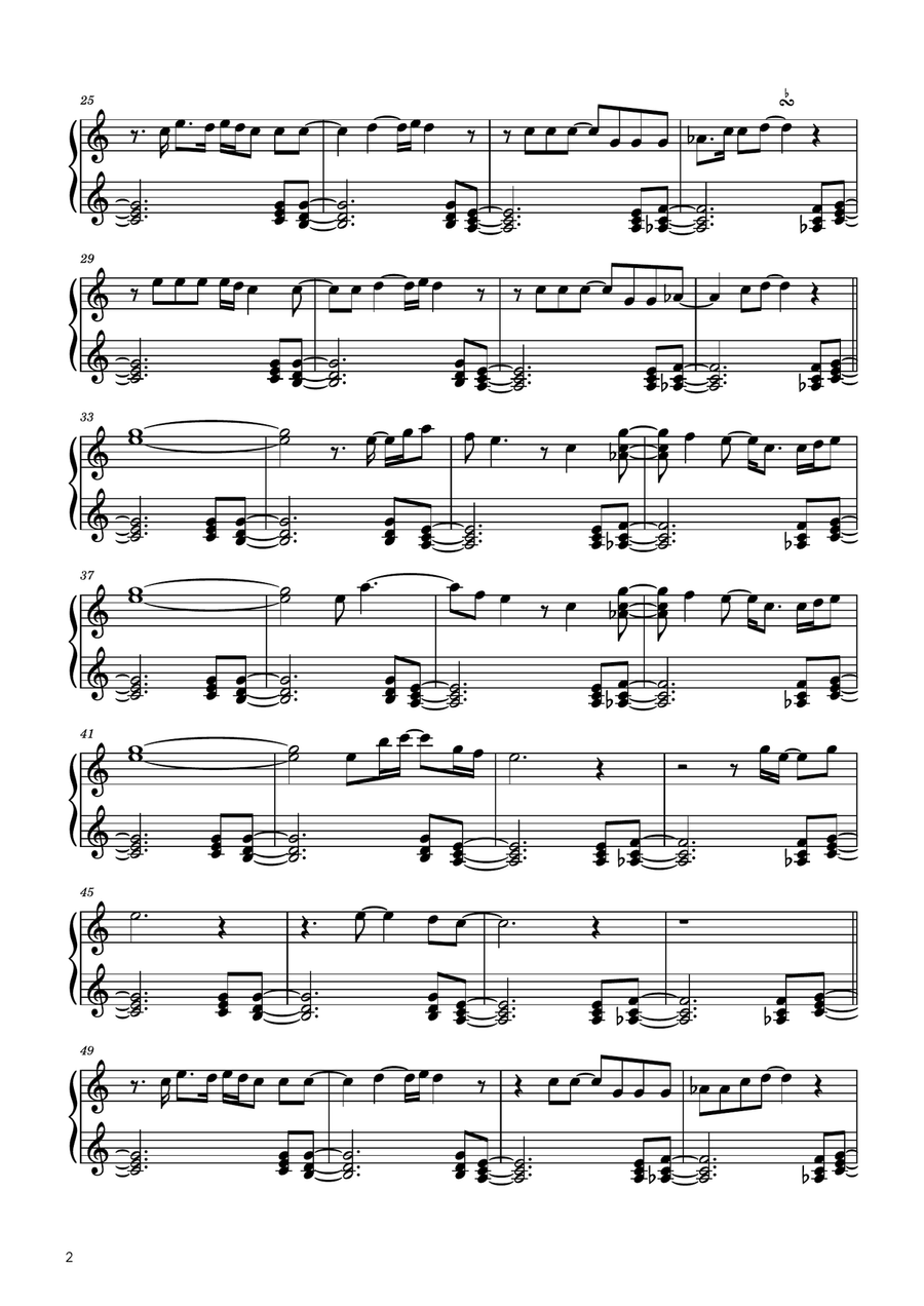 Hold On Piano Solo scores gallery preview page 2