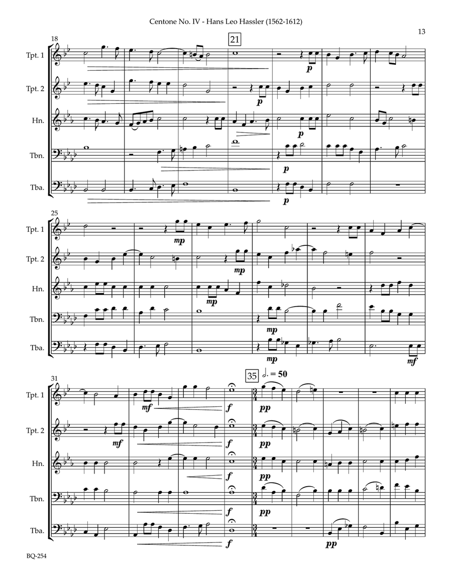 Centone IV Three Vocal Works for Brass Quintet Brass Quintet scores gallery preview page 5