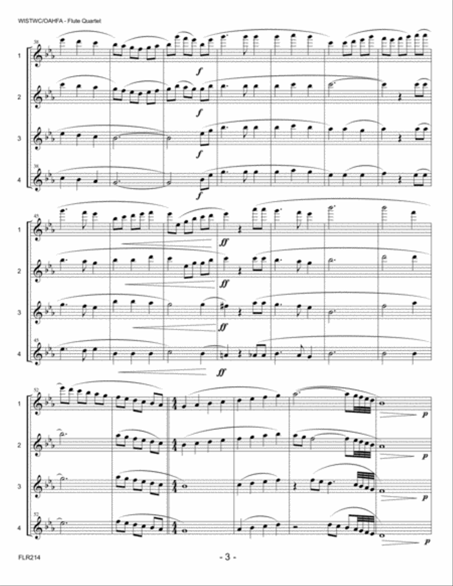 WHEN I SURVEY THE WONDROUS CROSS/ON A HILL FAR AWAY - FLUTE QUARTET Flute Quartet scores gallery preview page 3