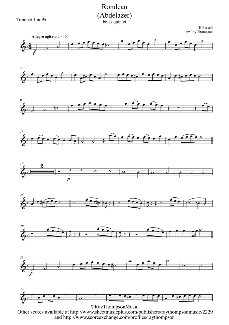 Purcell: Rondeau (Abdelazer) - brass quintet Brass Quintet scores gallery preview page 4