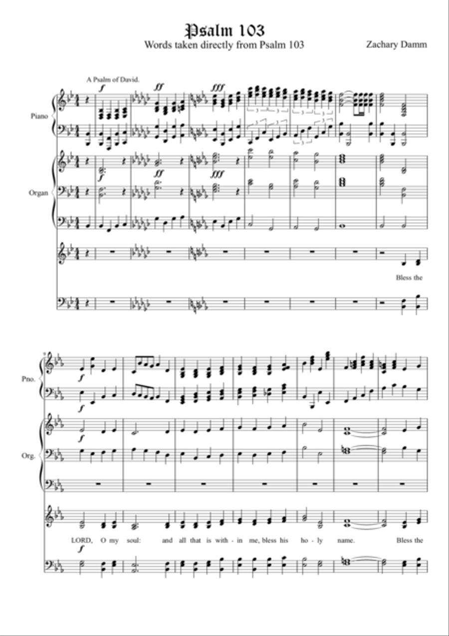 Psalm 103 4-Part scores gallery preview page 1