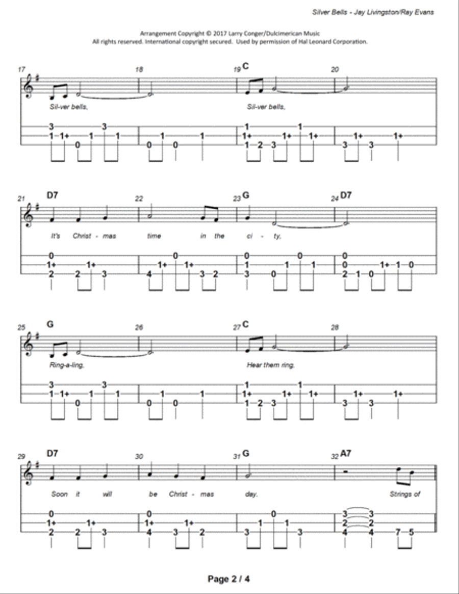 Silver Bells Dulcimer scores gallery preview page 3