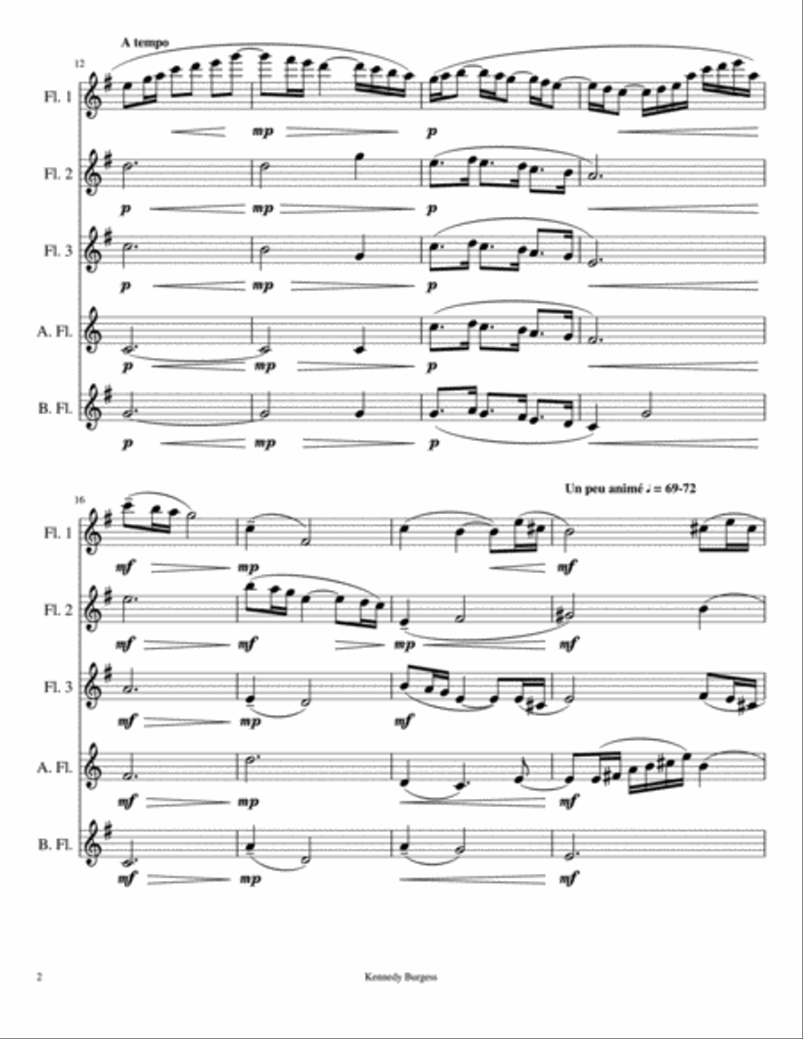 The Girl With the Flaxen Hair Woodwind Ensemble scores gallery preview page 2