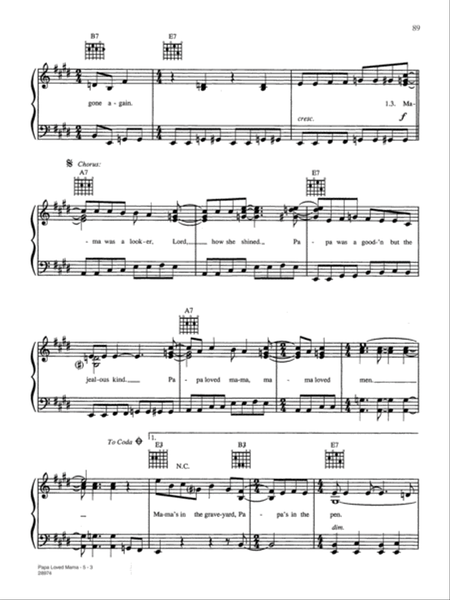 Papa Loved Mama Piano, Vocal, Guitar scores gallery preview page 3