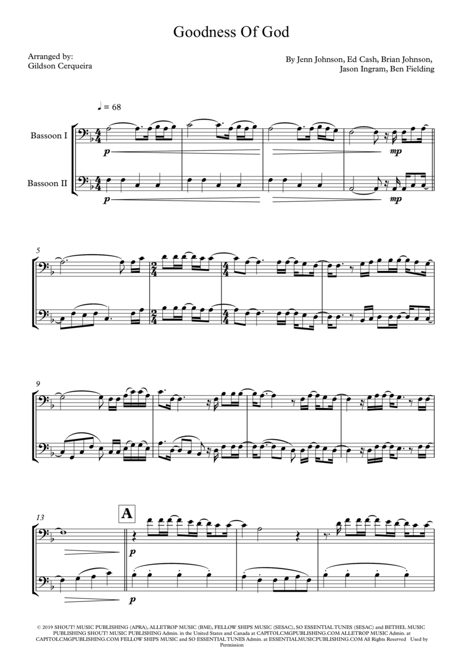 Goodness Of God Woodwind Duet scores gallery preview page 1