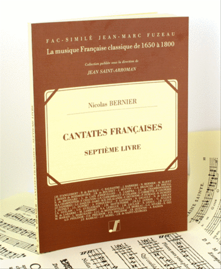 French cantatas or chamber music for one and two voices, with and without symphonie and with continuo bass. 7th book Soprano Voice scores gallery preview page 1