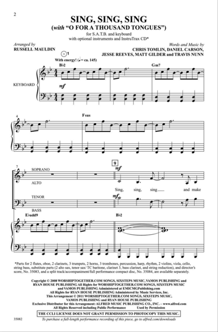 Sing, Sing, Sing Choir scores gallery preview page 2