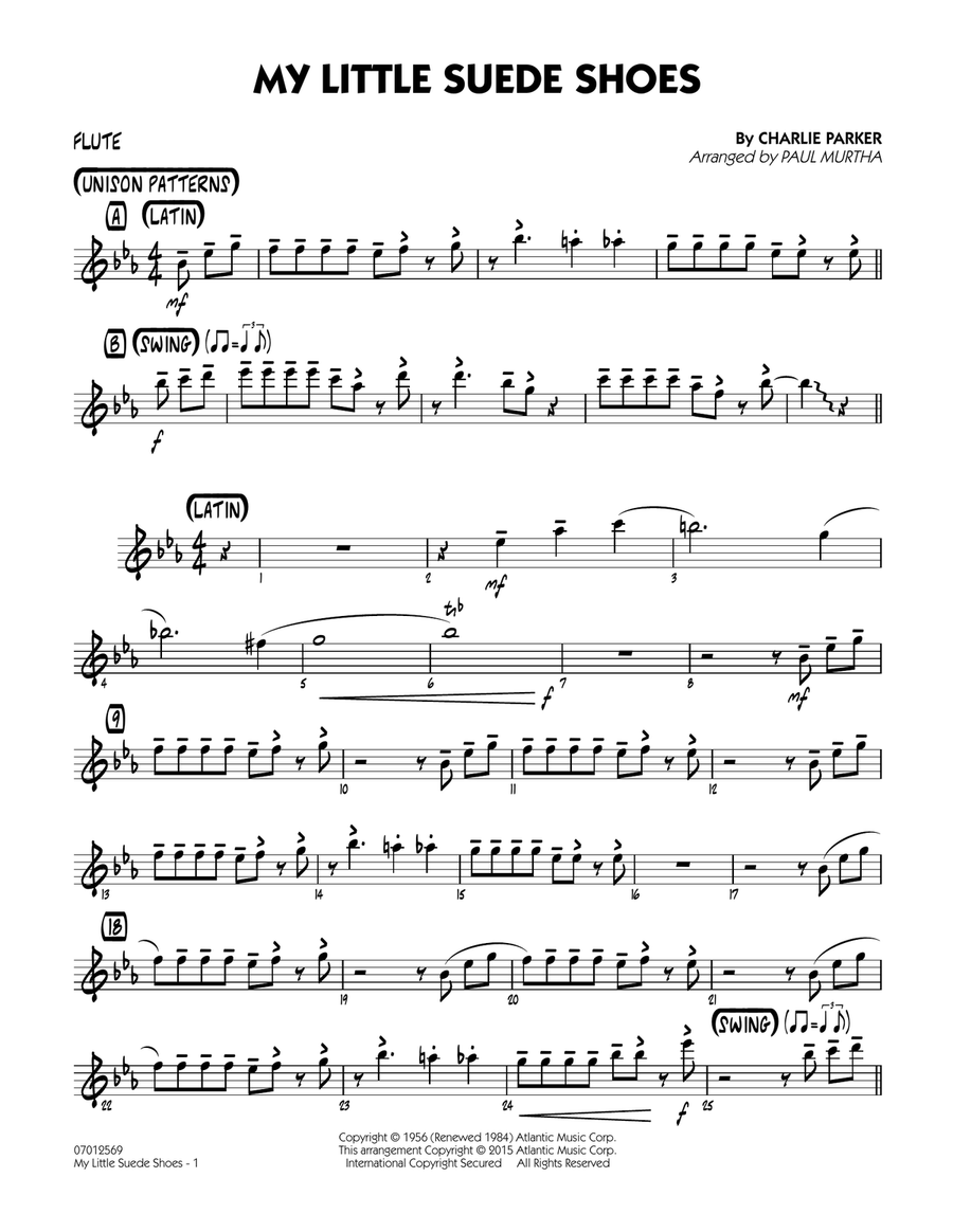 My Little Suede Shoes Flute by Charlie Parker Flute Digital Sheet Music Sheet Music Plus