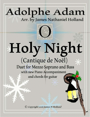 Book cover for O Holy Night (Cantique de Noel) Adolphe Adam Duet for Bass and Mezzo Soprano