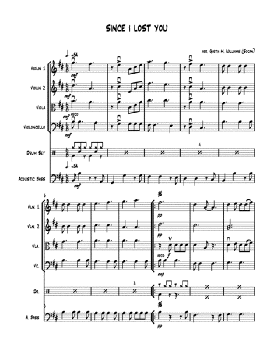 Since I Lost You Small Ensemble scores gallery preview page 1