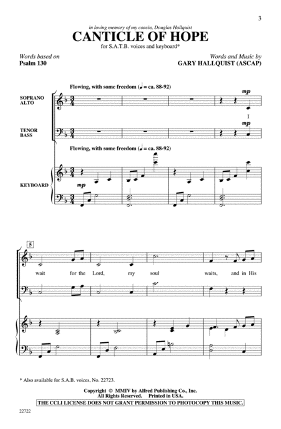 Canticle of Hope 4-Part scores gallery preview page 2