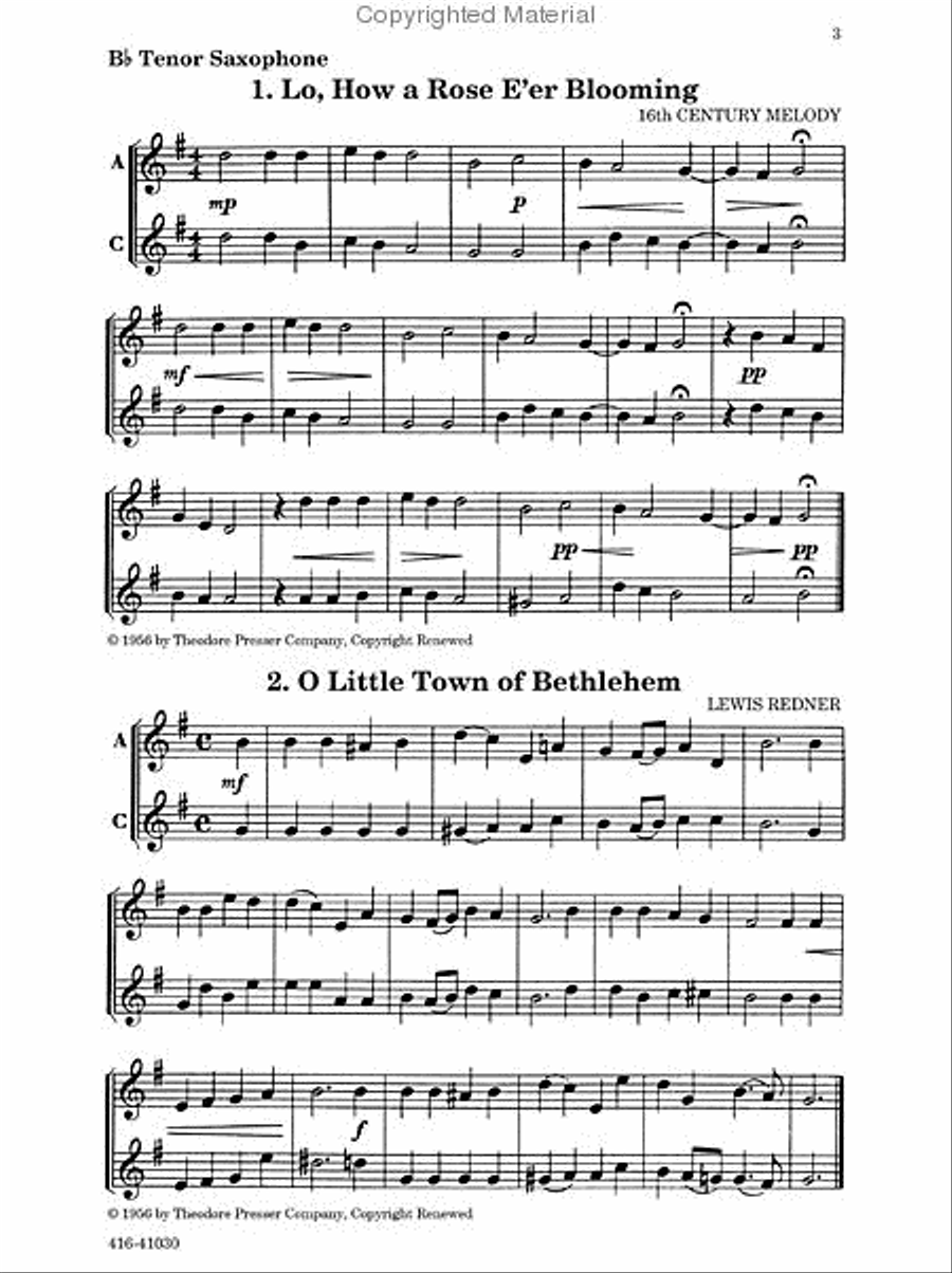 Play A Song Of Christmas, Tenor Sax. Chamber Music scores gallery preview page 2